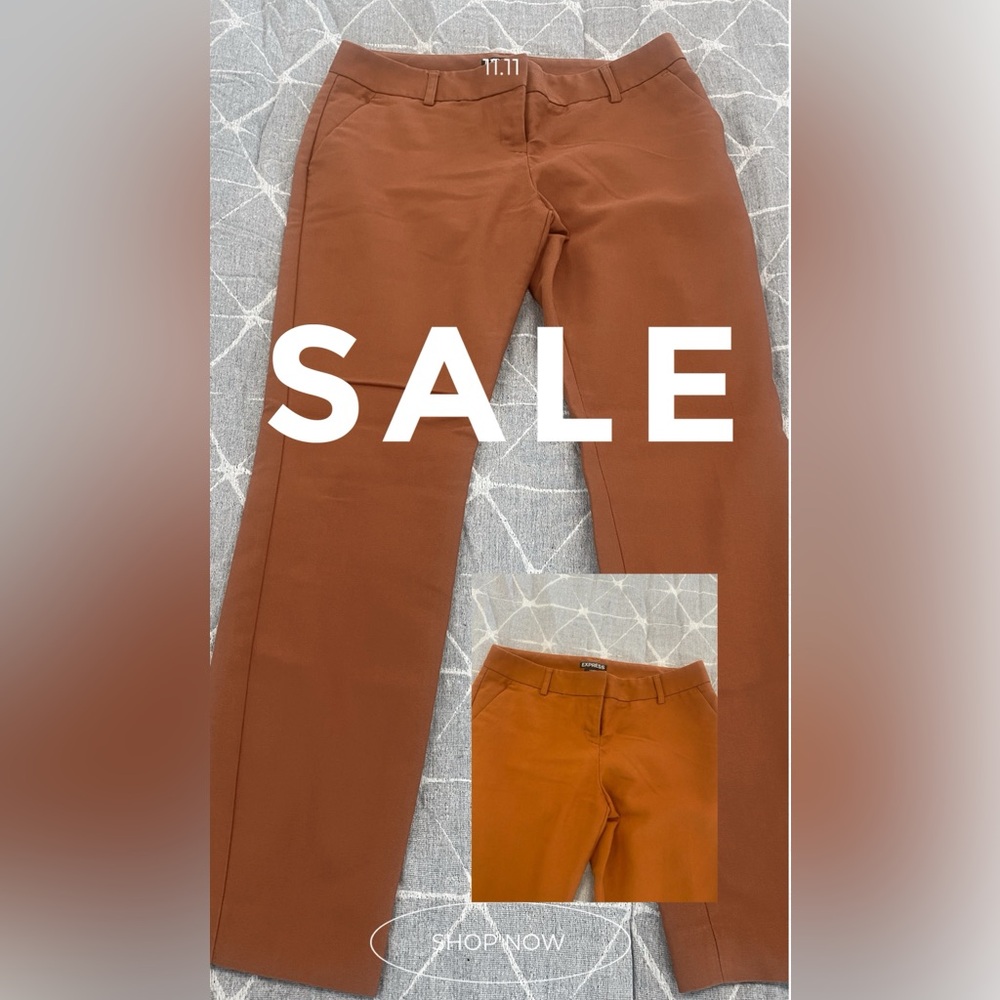 Express columnist pant 2R rust orange
